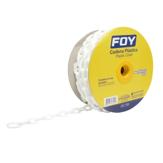ROLLO DE CADENA PLASTICA DE 6MMX1/4   DE 25MT  COLOR BALANCO MODELO: 143420   SURTEK/FOY – 143420