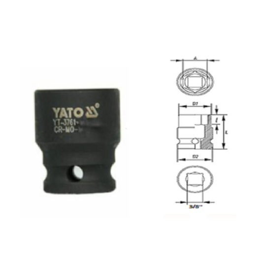 CUBO CORTO HEXAGONAL DE IMPACTO DE C-3/8″ X 17MM YATO Ref.YT-3757