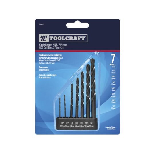 KIT DE BARRENAS PARA METAL 7 PZS DE 1/16″ A 1/4″ BLISTER TOOLCRAFT – TC0446