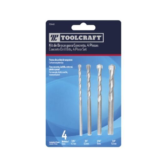 KIT DE BARRENAS PARA CONCRETO 4 PZS DE 3/16″ A 3/8″ BLISTER TOOLCRAFT – TC0460