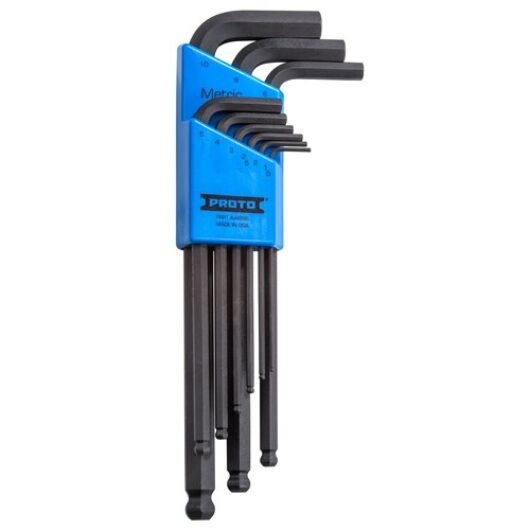 JUEGO LLAVE ALLEN LARGA DE BOLA 9PZAS DE 1.5MM A 10MM PROTO – Ref.J4996
