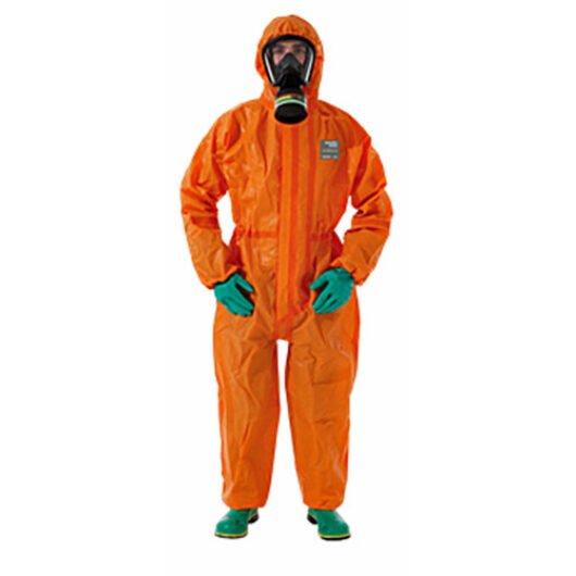 TRAJE DE PROTECCION ALPHATEC ® 5000 MODELO 111, REF. OR50-T-38-111 SIZE L MARCA ANSELL, TECNOLOGÍA DE BARRERA QUÍMICA MULTICAPA DURADERA Y ALTAMENTE VISIBLE, COLOR NARANJA, RESISTE PRODUCTOS QUÍMICOS/PELIGROS BIOLÓGICOS/AGENTES DE GUERRA QUÍMICA, CATEGORÍ – Ref.OR50-T-38-111/L