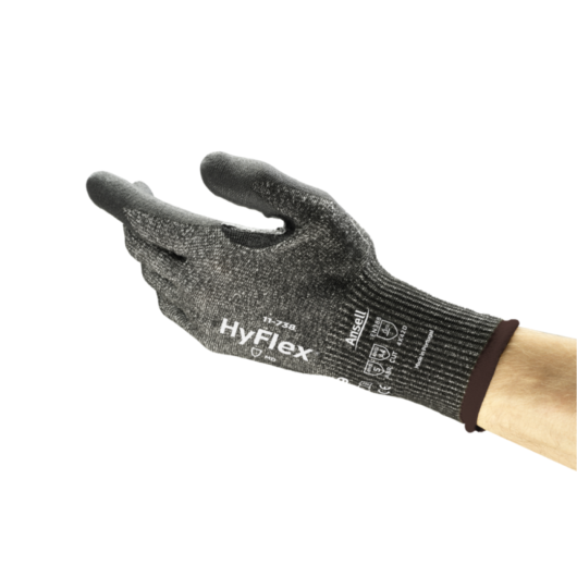 GUANTES HYFLEX DE POLIURETANO A BASE DE AGUA Y NITRILO RESISTENTE AL CORTE Y A LA ABRASION, CON FORRO DE FIBRA DE VIDRIO, HPPE, POLIESTER SPANDEX , CUMPLE CON EN 420:2003+A1:2009, CATEGORIA 1, REF. 11-738 SIZE 9, MARCA ANSELL – Ref.11-738/9