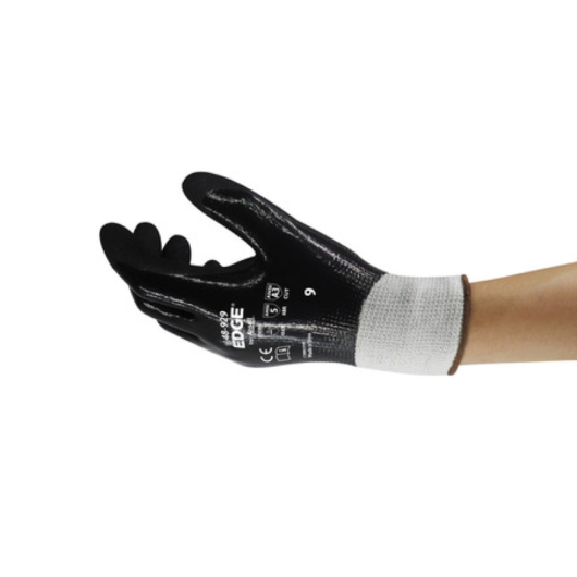 GUANTES EDGE DE NITRILO Y FIBRA DE VIDRIO, POLIETILENO, PROTECION AL CORTE ,RESISTENTE  A ACEITES Y GRASA, , LONGITUD 220-270MM/8.7- 10.6”,COLOR NEGRO., MODELO 48-929 SIZE 9, MARCA ANSELL – Ref.48-929/9