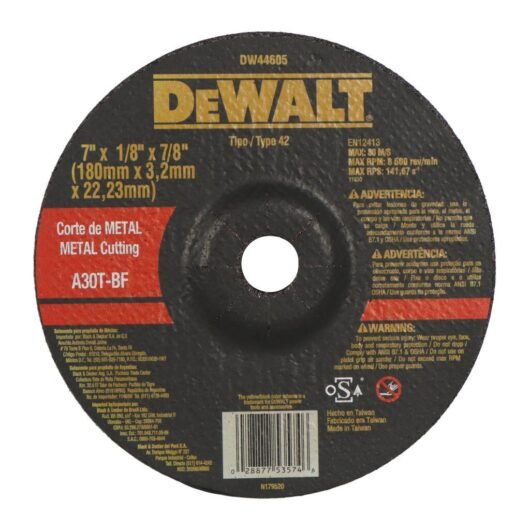 DISCO CORTE DE METAL 7 ¨X 1/8 X 7/8 DEWALT – Ref.DW44605