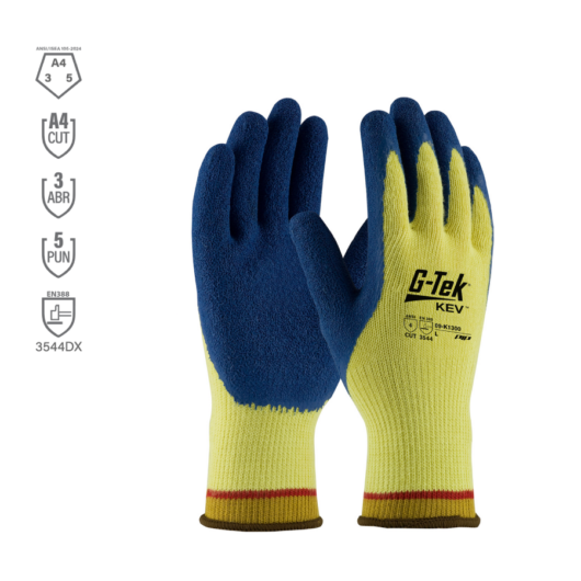 GUANTE ANTI CORTE EN KEVLAR RECUBRIMIENTO DE LATEX MOD. 09-K1300 G-TECK KEV, MARCA PIP, SISE L. CUMPLE CON CE EN 388 (RIESGO MECANICO 2544DX). – Ref.09-K1300/L