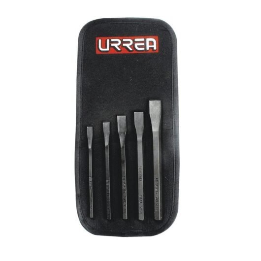 JUEGO 5 CINCELES PLANO DE  1/4″ A 1/2″  URREA – Ref.86C