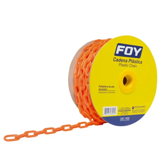 ROLLO DE CADENA PLASTICA DE 6MM X 1/4″ DE 25MT COLOR:NARANJA MODELO:143422 SURTEK – 143422