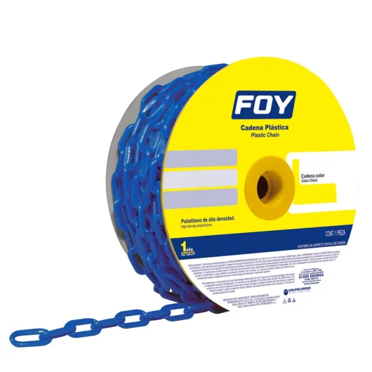 ROLLO DE CADENA PLASTICA DE 8MM X 5/16″ DE 25MT COLOR:AZUL MODELO:143428 SURTEK/FOY – 143428