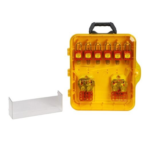 ESTACIÓN DE BLOQUEO DE 12 CANDADOS CON CANDADOS DE NAILON DE LLAVES IGUALES PARA BLOQUEO DE SEGURIDAD BRADY – 153684