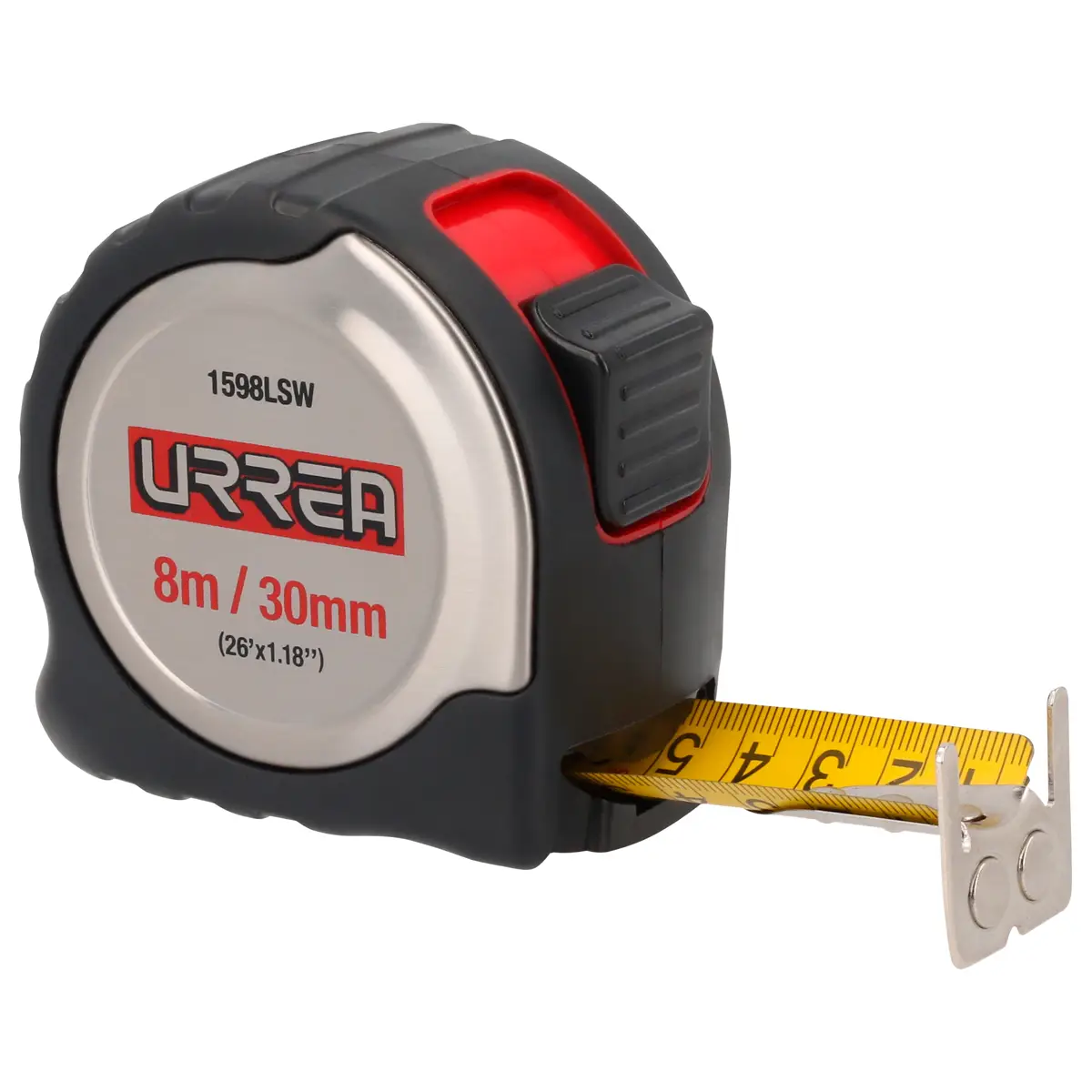 CINTA METRICA 8M X 30MM INOXIDABLE C/ PROTECION DE GOMA URREA - Ref.1598LSW