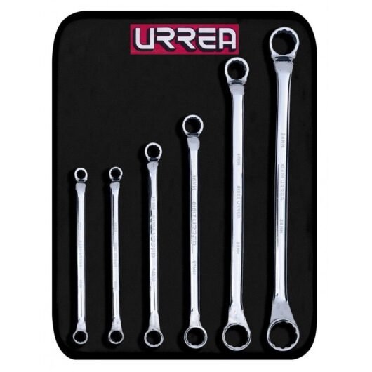 JUEGO DE 6 LLAVE ESTRIADA DOS BOCA CERRADA DE 9MM X 11MM A 16MM X 17MM URREA – Ref.8100CM