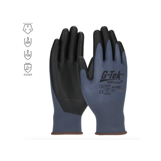 GUANTE DE NYLON G-TEK NEOFOAM, RECUBIERTO DE ESPUMA DE NITRILO.NORMA EN388 PIP – Ref.34-600/L