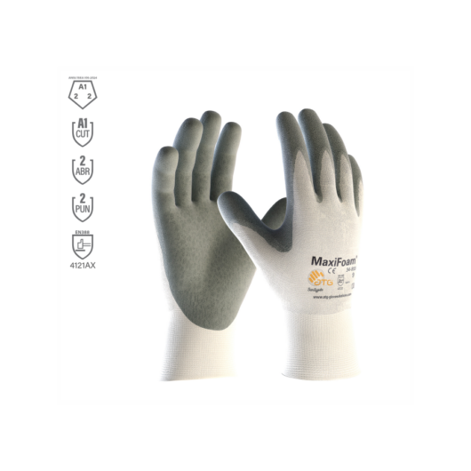 GUANTE DE NYLON RECUBIERTO DE NITRILO MOD. 34-800, MARCA PIP, SISE L. CUMPLE CON FDA 21 CFR, PARTE 177, APROBADO POR CFIA. CUMPLE CON CE EN 388 (RIESGO MECANICO 4131). – Ref.34-800/L