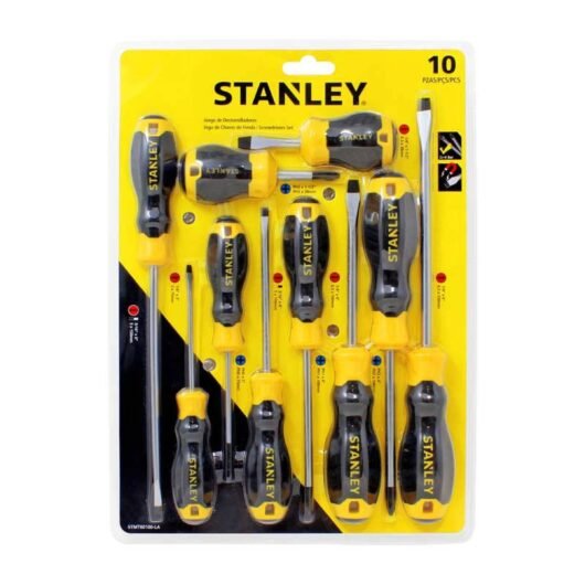 JUEGO DE 10 DESTORNILLADORES PLANO Y ESTRIA STANLEY – Ref.STMT60100-LA