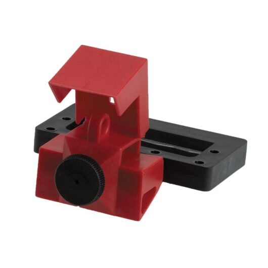 BLOQUEADOR DE INTERRUPTOR GRANDE COLOR ROJO, MOD. 65321, PAQ. 6/1. MARCA BRADY, MATERIAL DE POLIPROPILENO. DIMENSIONES  2.5 en H x 3.75 en W x 3.8 en D – 65321