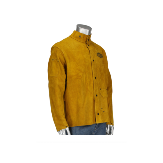 CHAQUETA SOLDADOR CARNAZA CODIGO 7005, MARCA PIP, HILO KEVLAR, COLOR GOLD – Ref.7005