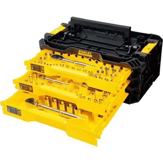 JUEGO DE 203 HERRAMIENTAS,CON 3 GAVETAS C-1/4″,C-3/8 Y C-1/2″ MODELO:STMT17993-LA STANLEY – Ref.STMT17993-LA