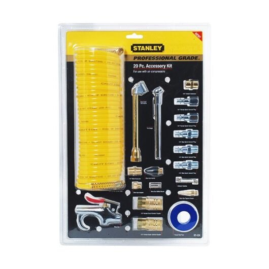 JUEGO DE ACCESORIOS PARA COMPRESOR DE 20 PZAS REF:97-124 STANLEY – Ref.97-124
