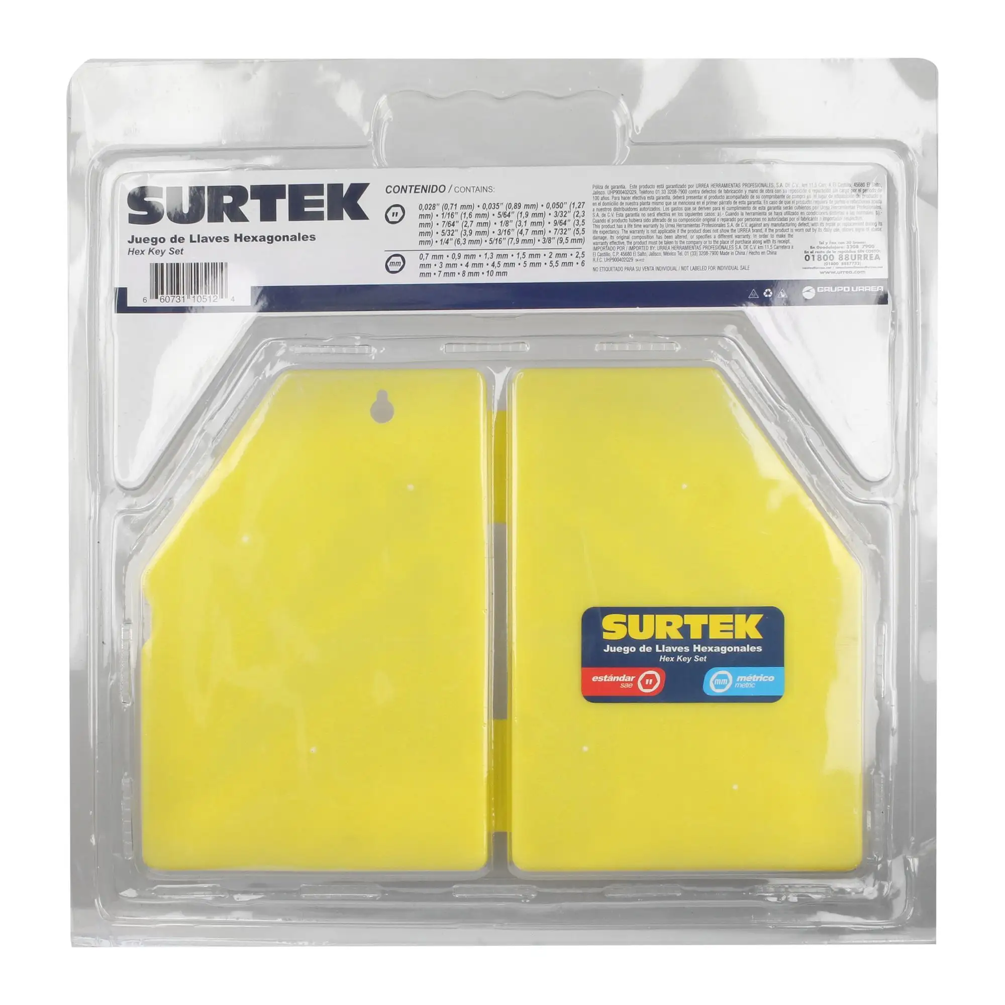 JUEGO DE 30 LLAVE ALLEN DE 0.7MM A 10MM Y DE 0.028" A 3/8" REF:ALLF30 SURTEK - ALLF30 - Imagen 4