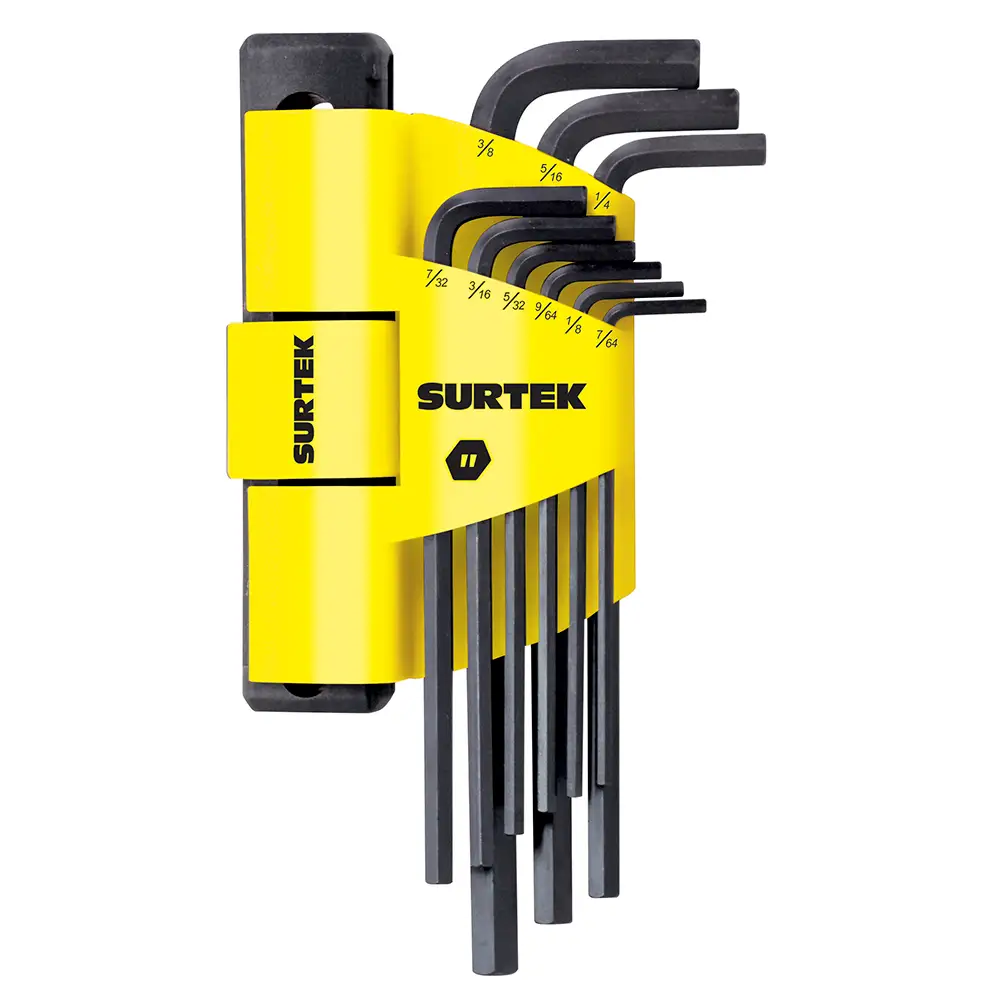 JUEGO DE 9 LLAVE ALLEN LARGA DE 7/64" A 3/8" REF:ALLFH9 SURTEK - ALLFH9