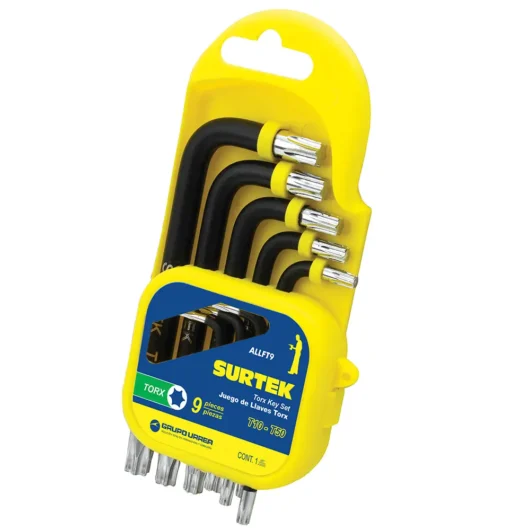 JUEGO DE 9 LLAVE TORX DE T10 A T50 REF: ALLFT9  SURTEK – ALLFT9