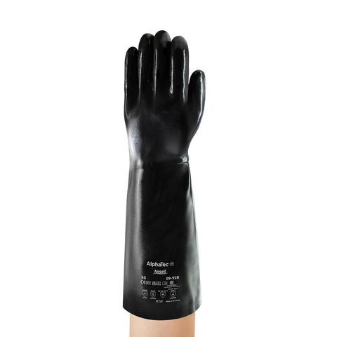 GUANTE NEOPRENO DE 18”, COLOR NEGRO, RESISTENTE CONTRA ACEITES, ACIDOS, CAUSTICOS, ALCOHOLES, CUMPLE CON EN 420: 2003 + A1: 2009; CATEGORÍA III, CODIGO 09-928 SIZE 10 MARCA ANSELL - Ref.09-928/10 - Imagen 5