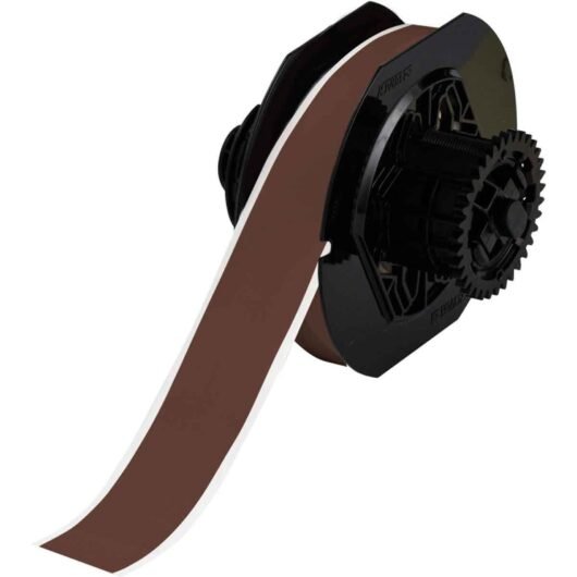 CINTA ADHESIVA PERMANENTE PARA ETIQUETAS DE VINILO, MOD. B30C-1125-595-BR,  PARA TODO TIPO DE CLIMA PARA IMPRESORAS B30 – 1.125″, MARRÓN BRADY – B30C-1125-595-BR