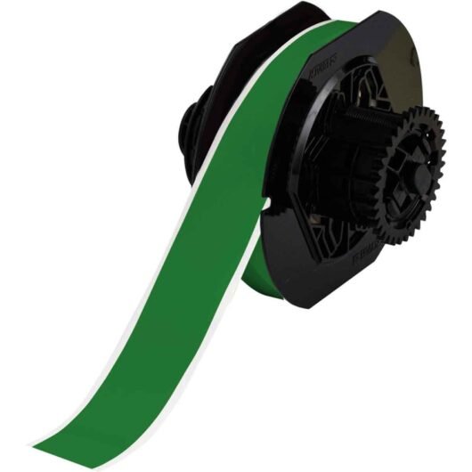 CINTA ADHESIVA PERMANENTE PARA ETIQUETAS DE VINILO, MOD. B30C-1125-595-GN, PARA TODO CLIMA PARA IMPRESORAS B30 – 1.125″, VERDE BRADY – B30C-1125-595-GN