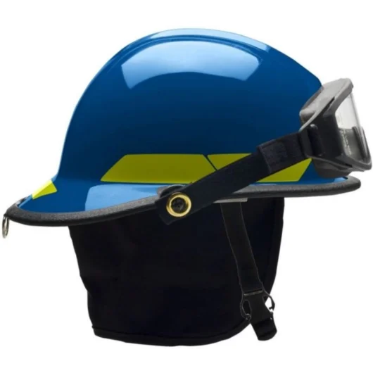 CASCO AZUL CON LOGO SUSPENSION RATCHET 4 PUNTOS, CLASE E Y G DIELECTRICO, TIPO I BULLARD BYB254325, ALMOHADILLA DE ALGODÓN PARA LA FRENTE – 61KBBL