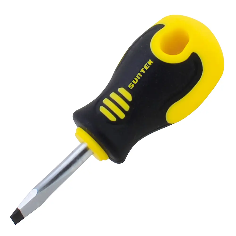 DESTORNILLADOR MUY CORTO PLANO DE 1/4" X 1-1/2" SURTEK - D252
