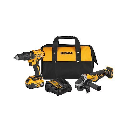 KIT DE TALADRO ROTOMARTILLO 1/2″ + PULIDORA DE 4-1/2″ 20V MAX XR + 1 BATERIA + CARGADOR Y BULTO MODELO:DCK248P1-B3 DEWALT – Ref.DCK248P1-B3