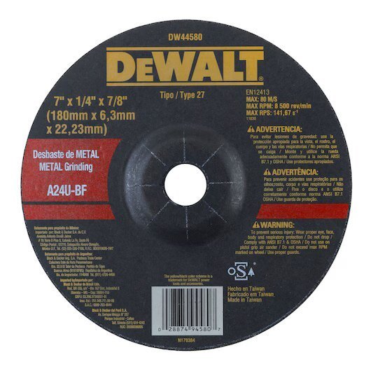 DISCO DE PULIR METAL 7″ X 1/4″ X 7/8″ DEWALT – Ref.DW44580