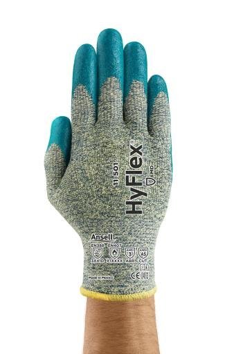 GUANTES HYFLEX PARA PROTECCION CONTRA EL CORTE NIVEL 5, DESTREZA SUPERIOR, ADEMAS RESISTE EL CALOR, CON TECNOLOGIA INTERCEPT TECHNOLOGY CON DUPONT KEVLAR STRETCH ARMOR, COLOR: AZUL, LONGITUD: 206-260 MM; 8.11-10.23 PULG., ACABADO: PALMA RECUBIERTA, MATERI - Ref.11-501 - Imagen 3