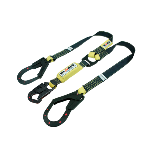 ESLINGA EN Y CON ABSORBEDOR RECULABLE PARA ARCO ELECTRICO, MATERIAL NOMEX/KELVLAR, GANCHOS 21/4 Y ¾, NORMA ASTM F887-16, ARGOLLA EN D, 46CAL/CM2, ANSI Z359.1 ANSI Z359.12, CODIGO IN 8021-R-ARC, MARCA IN SAFE –  Ref.IN8021-ARC