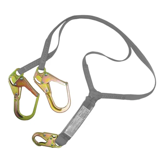 ESLINGA EN Y CON ABSORBEDOR  DE IMPACTO 1228019 3M, DE 1.8M (6 PIES), CON DOS GANCHOS DE 2 1/4″ Y UNO DE 3/4″ , CUMPLE CON ANSI/ASSE Z359.13:2013 – 1228019