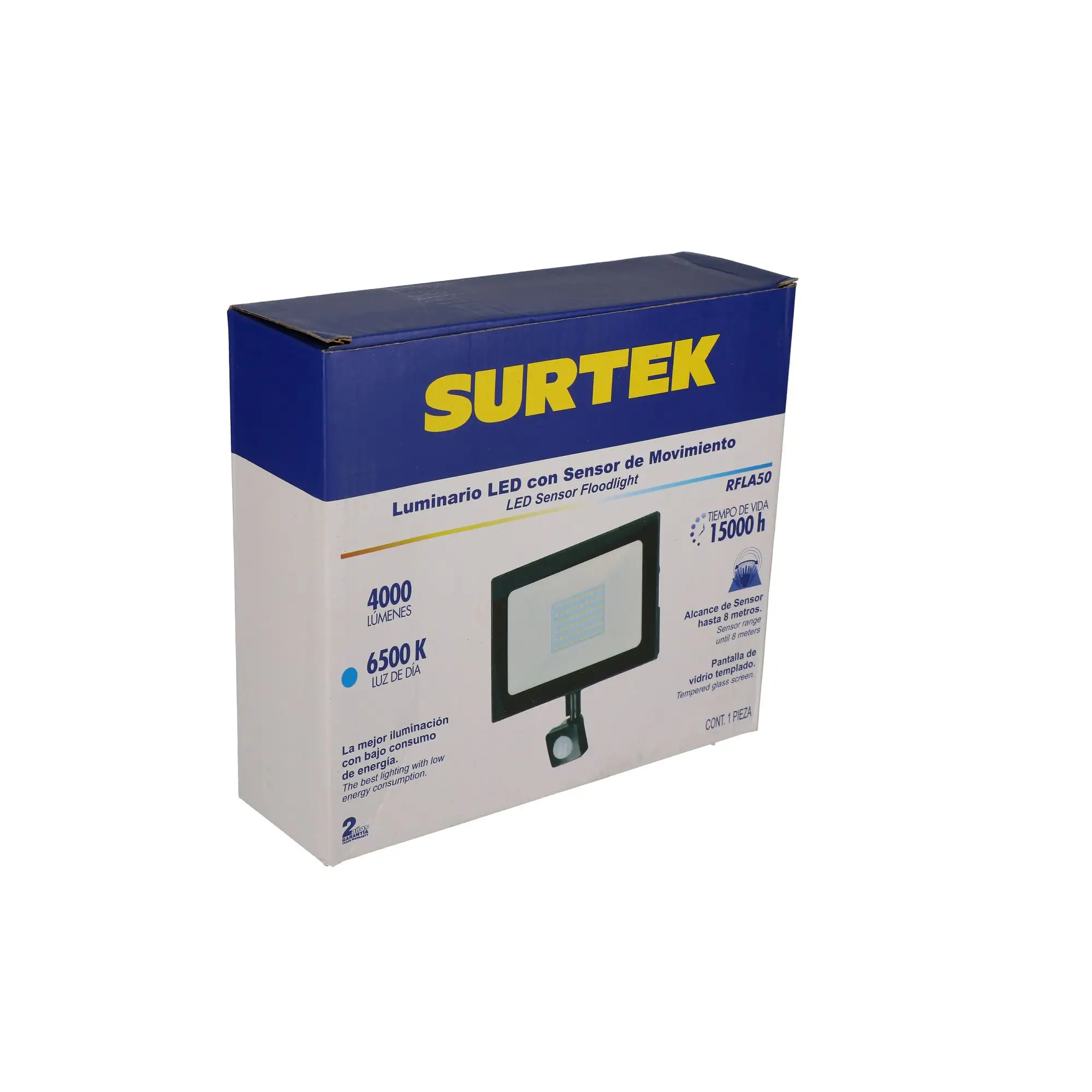 LAMPARA REFLECTORA LED 50W CON SENSOR DE MOVIMIENTO SURTEK - RFLA50 - Imagen 2