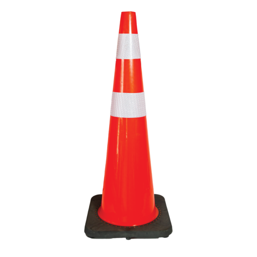 CONO DE TRAFICO DE 36″, COLOR NARANJA CON DOS CINTAS REFLECTIVAS EN LA PARTE SUPERIOR, REF. SH2151-36INC MARCA COSMO – SH2151-36INC