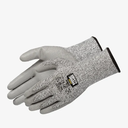 GUANTE ANTI CORTE EN DYNEEMA DE PROTECCION MECANICA CON RECUBRIMIENTO EN POLYURETHANO. CLAS. 4543 MOD. SHIELD, MARCA SAFETY JOGGER. – SHIELD
