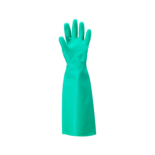 GUANTES DE NITRILO SOLVEX ALPHATEC, DE 18″, COLOR VERDE, DE GRAN CONFORT RESISTENTE A PRODUCTOS QUÍMICOS QUE CUBRE HASTA LA PARTE SUPERIOR DEL CODO CÓDIGO 37-185 MARCA ANSELL – Ref.37-185
