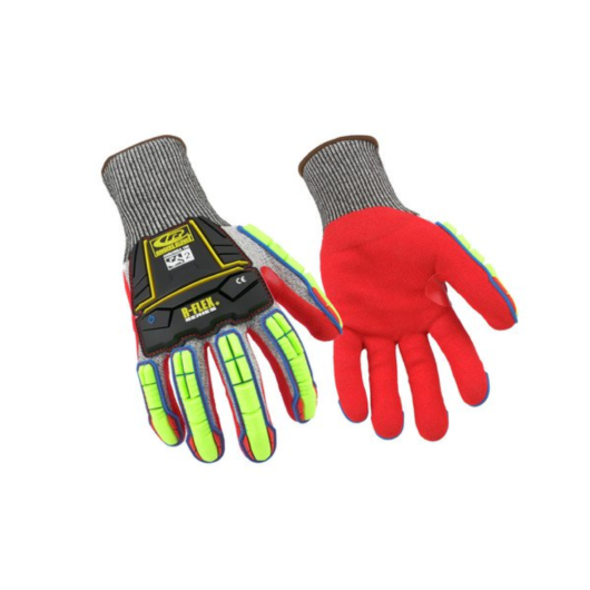 GUANTE PROTECCION CONTRA IMPACTO DE TPR EN LA PARTE SUPERIOR DE LA MANO Y TODA LA LONGITUD DE LOS DEDOS. CAPA DE TEJIDO TRANSPIRABLE OFRECE RESISTENCIA AL CORTE. RECUBRIMIENTO DE NITRILO MEDIO SUMERGIDO EN LA PALMA CON ACABADO ARENOSO, ALTA VISIBILIDAD, E – Ref.R065