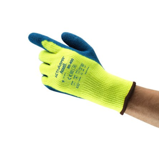 GUANTES ACTIVARMR DE LATEX DE CAUCHO NATURAL, EXCELENTE AISLAMIENTO Y MANIPULACIÓN CÓMODA EN CONDICIONES FRÍAS DE HASTA -30°C PARA CONTACTO BREVE O INTERMITENTE, OFRECE TAMBIÉN PROTECCIÓN MANIPULACION PIEZAS CALIENTES HASTA 250°C / 480°F DURANTE 15 SEGUND – Ref.80-400