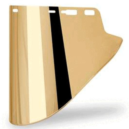 LEXAN, GOLD AND HARDCOATED, 10 INCHES  X 18.5 INCHES  X .075 INCHES , GREEN, MOLDED, UNIVERSAL HOLE PATTERN, FOR HIGH TEMPERATURE APPLICATIONS – FS-18GL