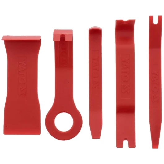 JUEGO DE EXTRACTORES TIPO PALETAS PARA PANELES DE AUTOMOVILES 5 PIEZAS, COLOR ROJO DE NYLON MARCA YATO Ref.YT-0836