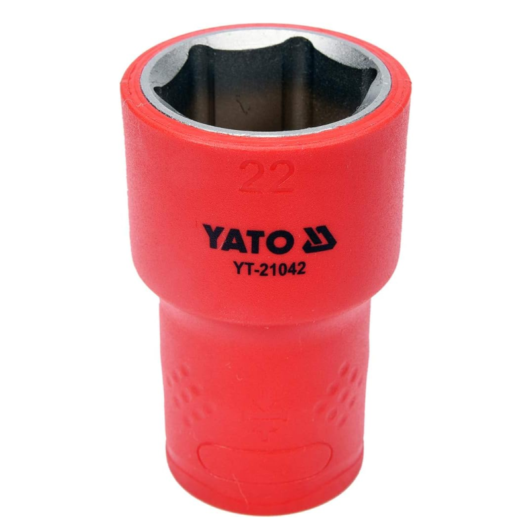 CUBO CORTO HEXAGONAL C-1/2″ DE 22MM AISLADO A 1000V MODELO:YT-21042 YATO Ref.YT-21042
