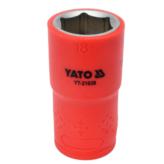 CUBO CORTO HEXAGONAL C-1/2″ DE 18MM AISLADO A 1000V MODELO:YT-21038 YATO Ref.YT-21038