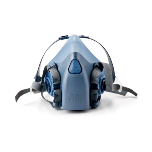 RESPIRADOR MEDIA CARA, MATERIAL SILICONA, VALVULA COOL FLOW, PESO 136 G, ARNES DE 4 PUNTOS. MOD. 7502, MARCA 3M. CUMPLE CON NIOSH. – 7502