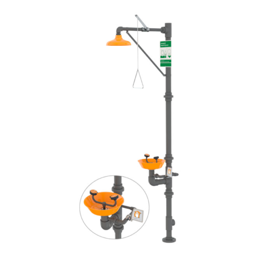 DUCHA COMBINADA DE EMERGENCIA, MOD. G1993, MARCA GUARDIAN. MATERIAL PVC Y COMPONENTES REVESTIDOS EN PVC. VALVULA DE 316 IPS DE 1″. DUCHA 10”DE DIAMETRO – Ref. G1993