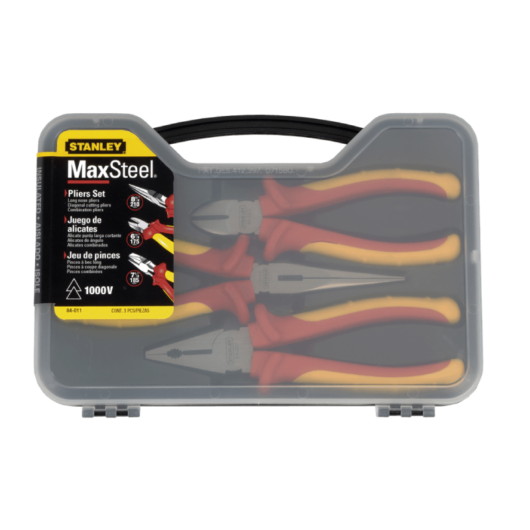 JUEGO DE 3 PINZAS AISLADA 1000V MAXSTELL VDE REF:84-011 STANLEY – Ref.30987