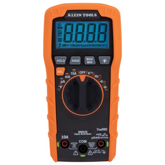MULTIMETRO DIGITAL DE RANGO AUTOMATICO CON TRMS, 600V TEMPERATURA MM420 KLEIN – Ref.MM420